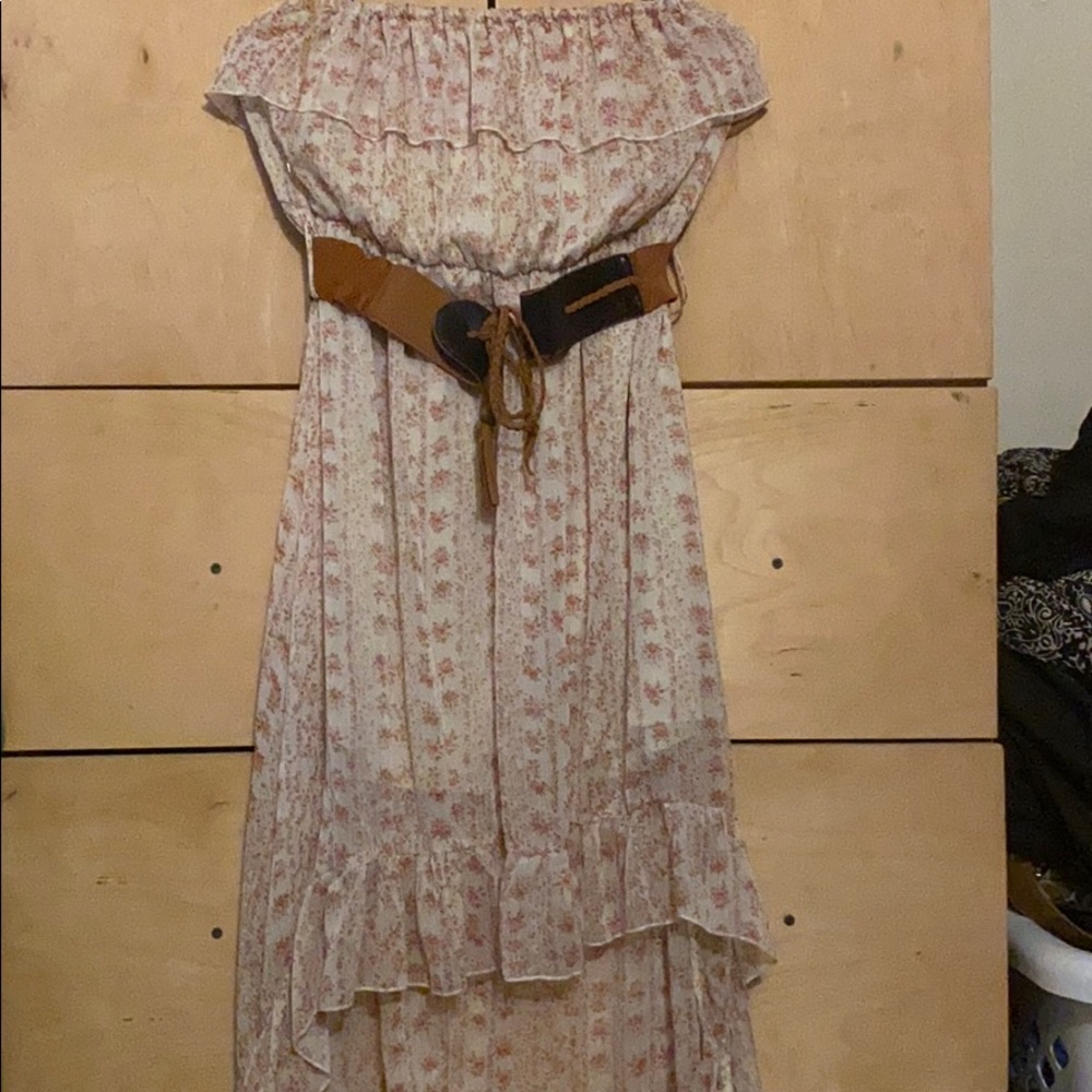 Flowing floral summer dress.